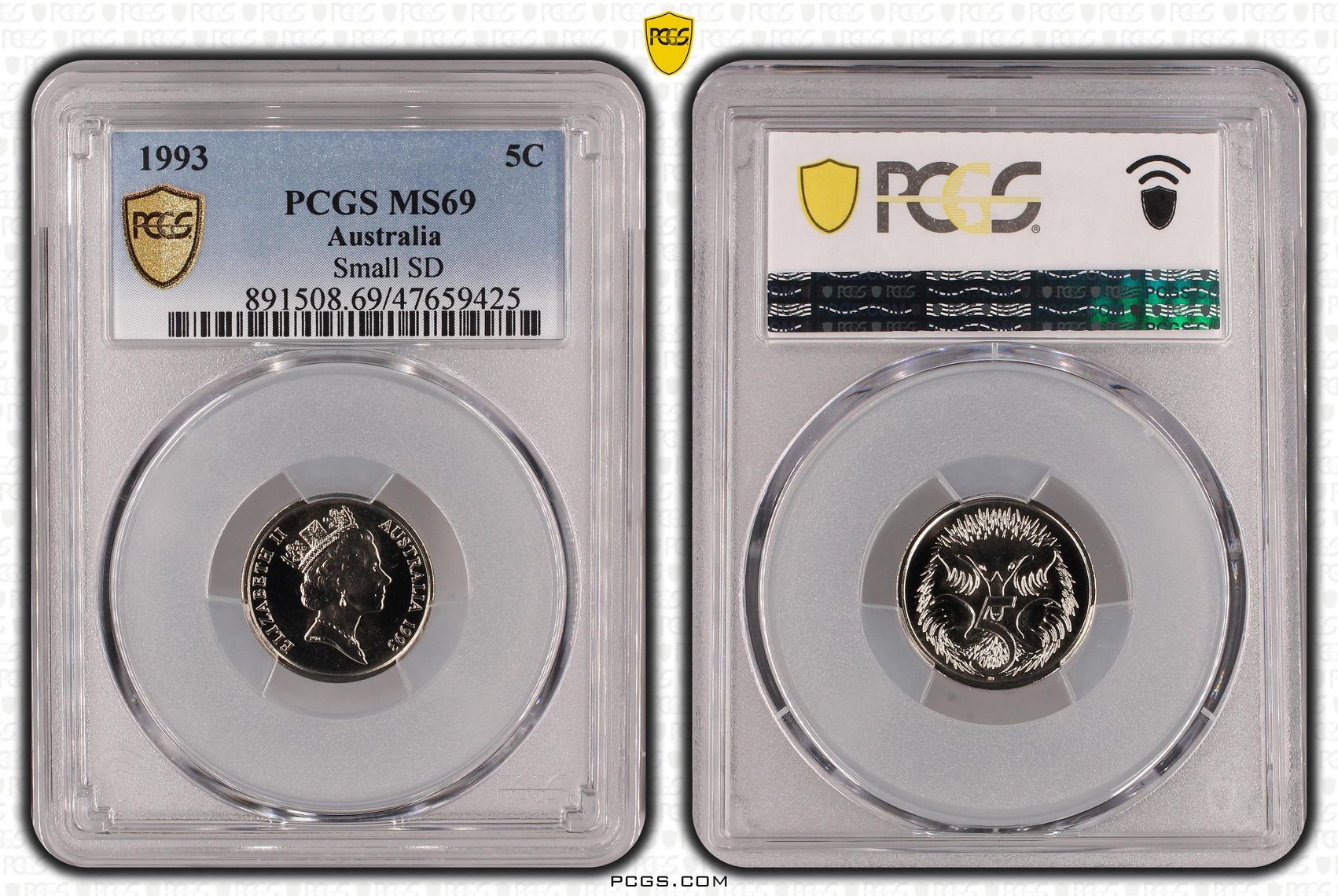 Small SD, Five Cent, 1993 POP Report 3/0, PCGS MS 69