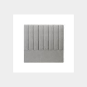 MAI LIFESTYLE SASEKI PANELLED STAND ALONE VELVET LIGHT GREY THREE QUARTER HEADBOARD