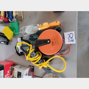 Retractable shop light, 12V Jumpstart cord and power strip