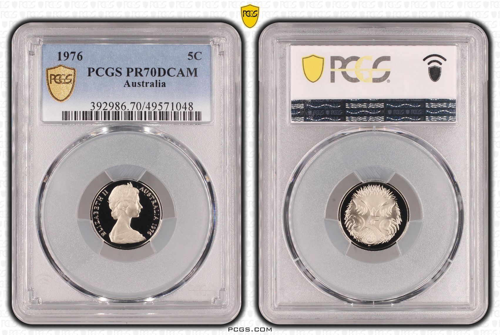 Elizabeth II, Five Cent, 1976, PCGS PR70DCAM