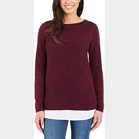 HILARY RADLEY SWEATER HEATHER WINE WOMEN SZ LG