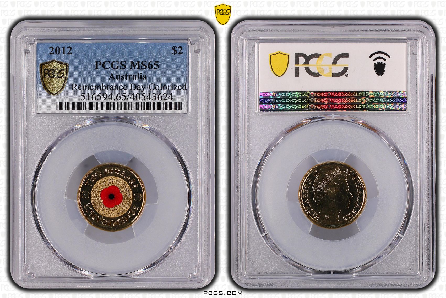 Remembrance Day Colored , Two Dollar, 2012, PCGS MS65
