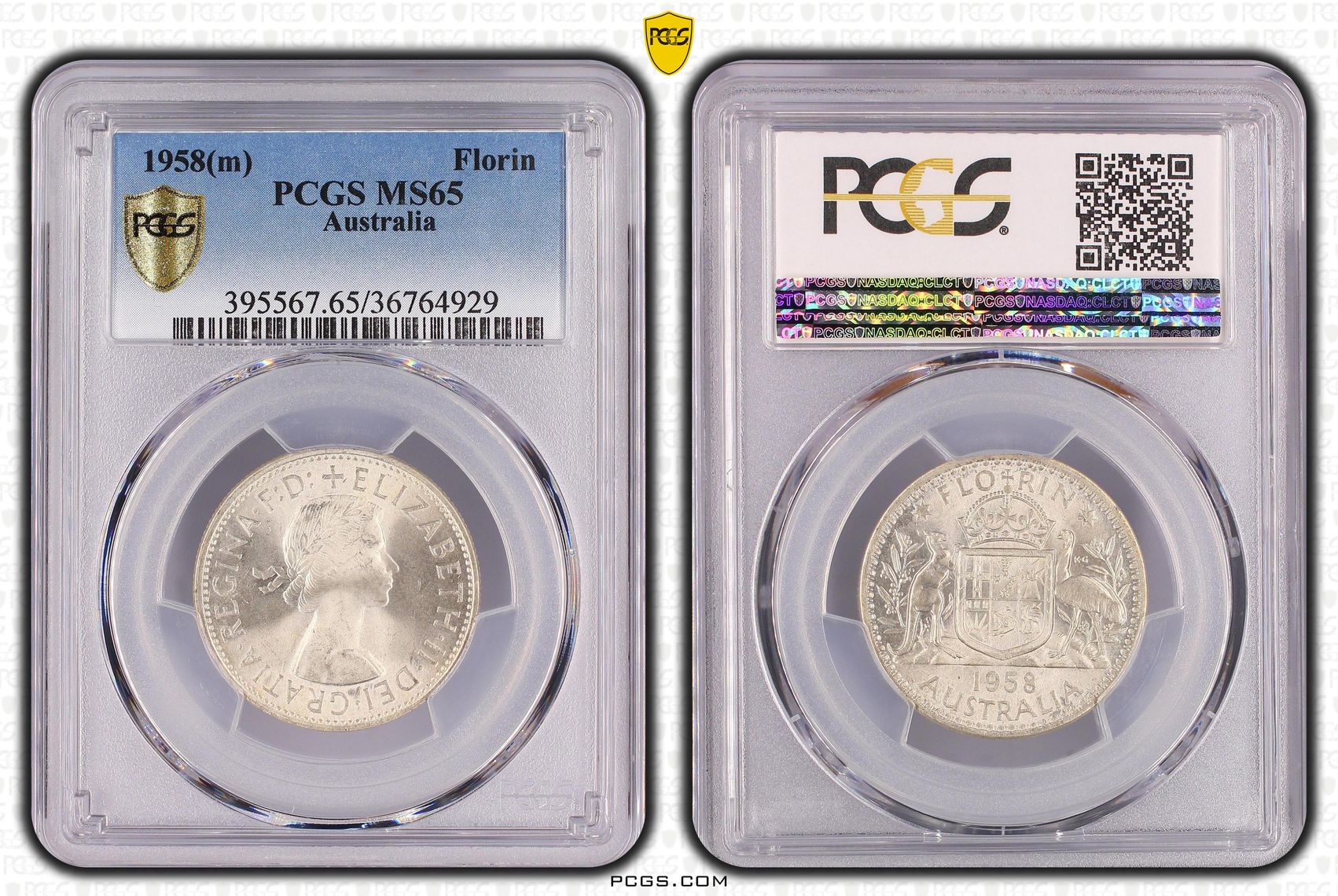 Florin, 1958(m), PCGS MS 65