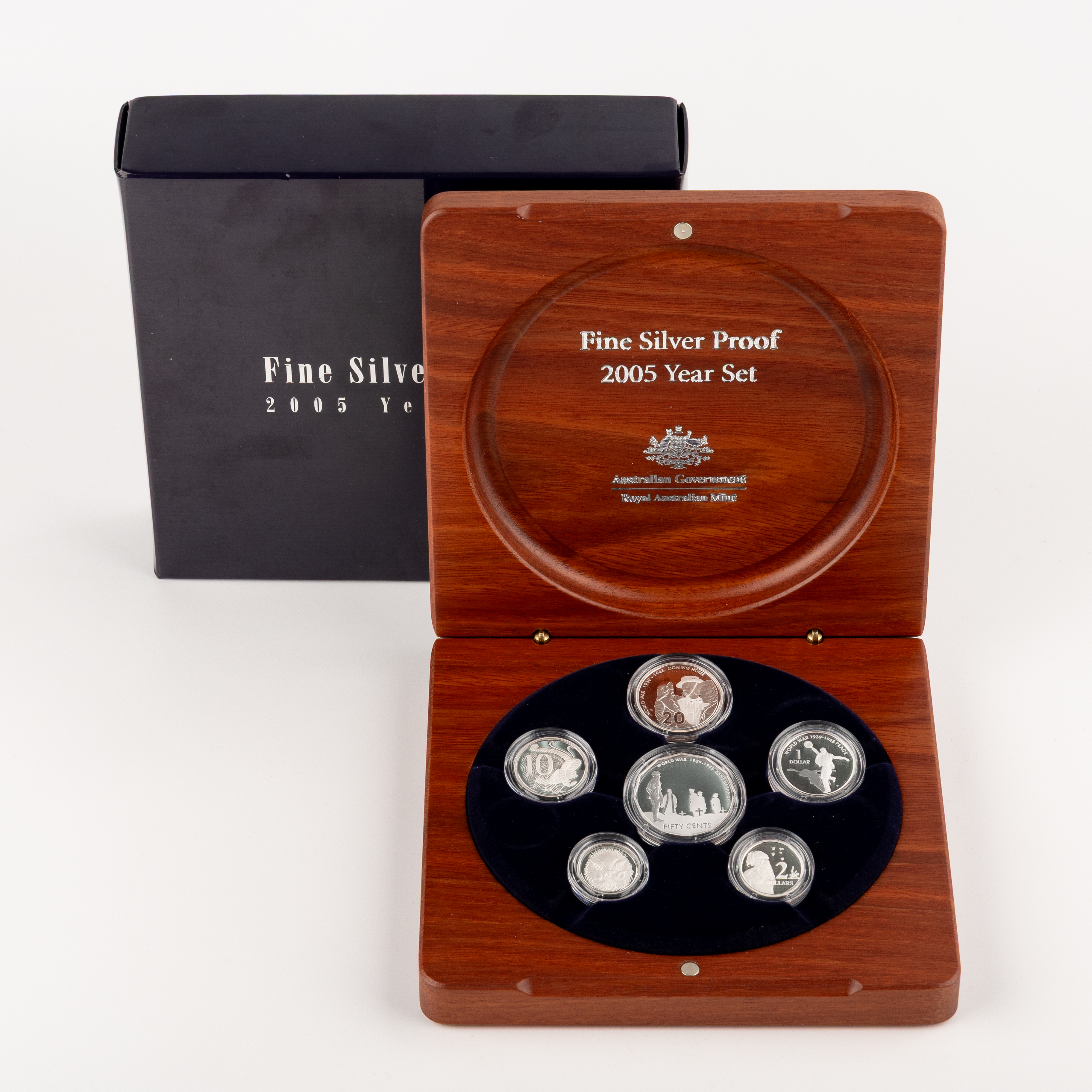 174 · Silver Proof Year Set, Five Cent - Two Dollars, 2005, PCGS