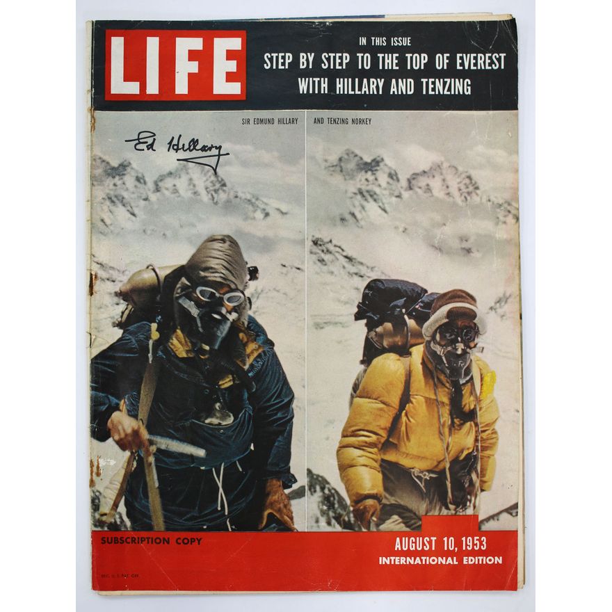 PERIODICALS 2x - EVEREST [both signed] - Life -Step by Step to the top of Everest with Hillary and Tenzing