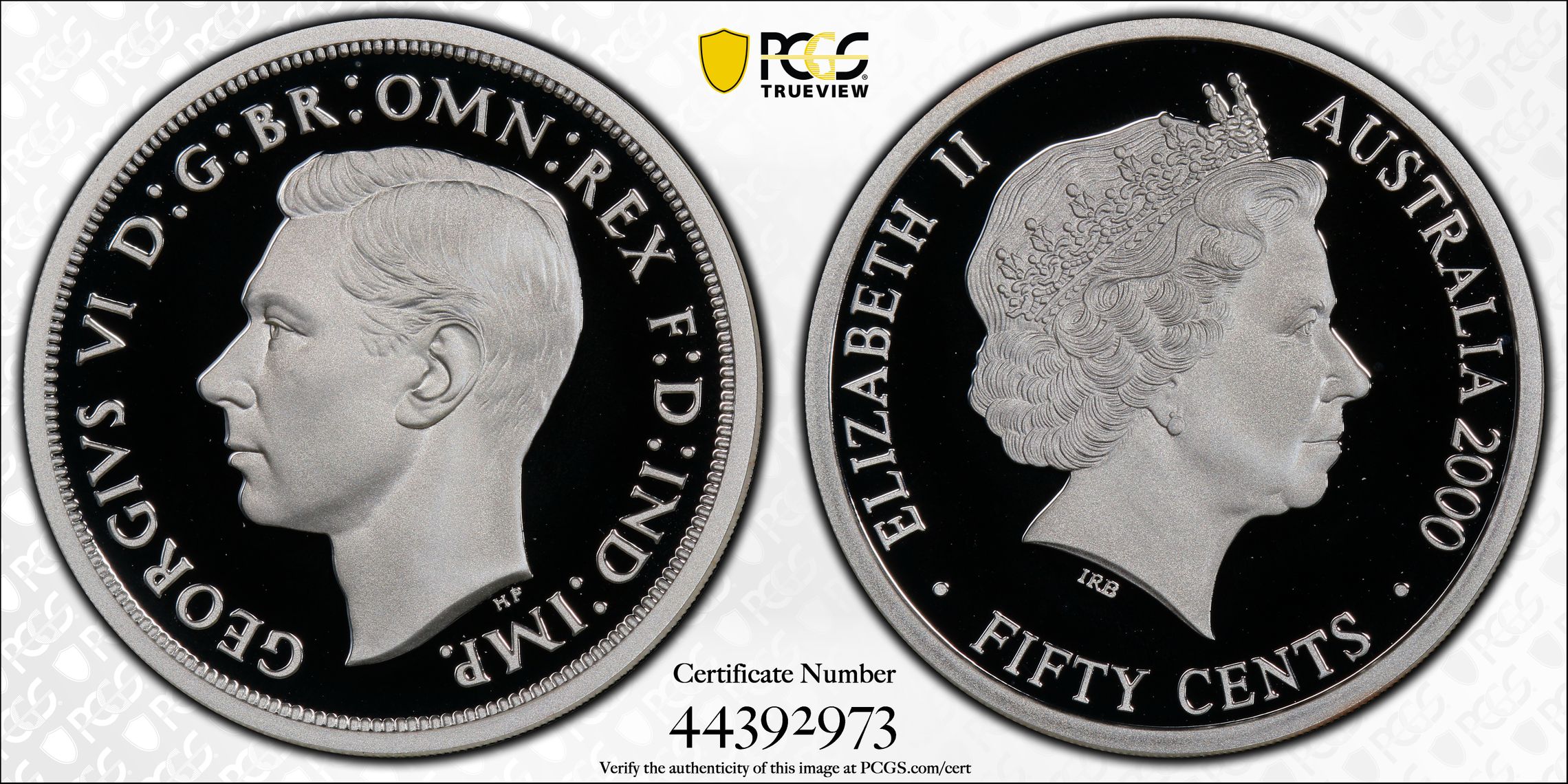 2000 Australia Fifty Cent, 50c Silver George VI PCGS - PR70DCAM POP 22/0 -973