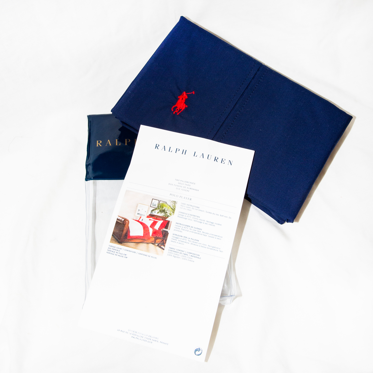 Ralph Lauren Navy Pillowcases
