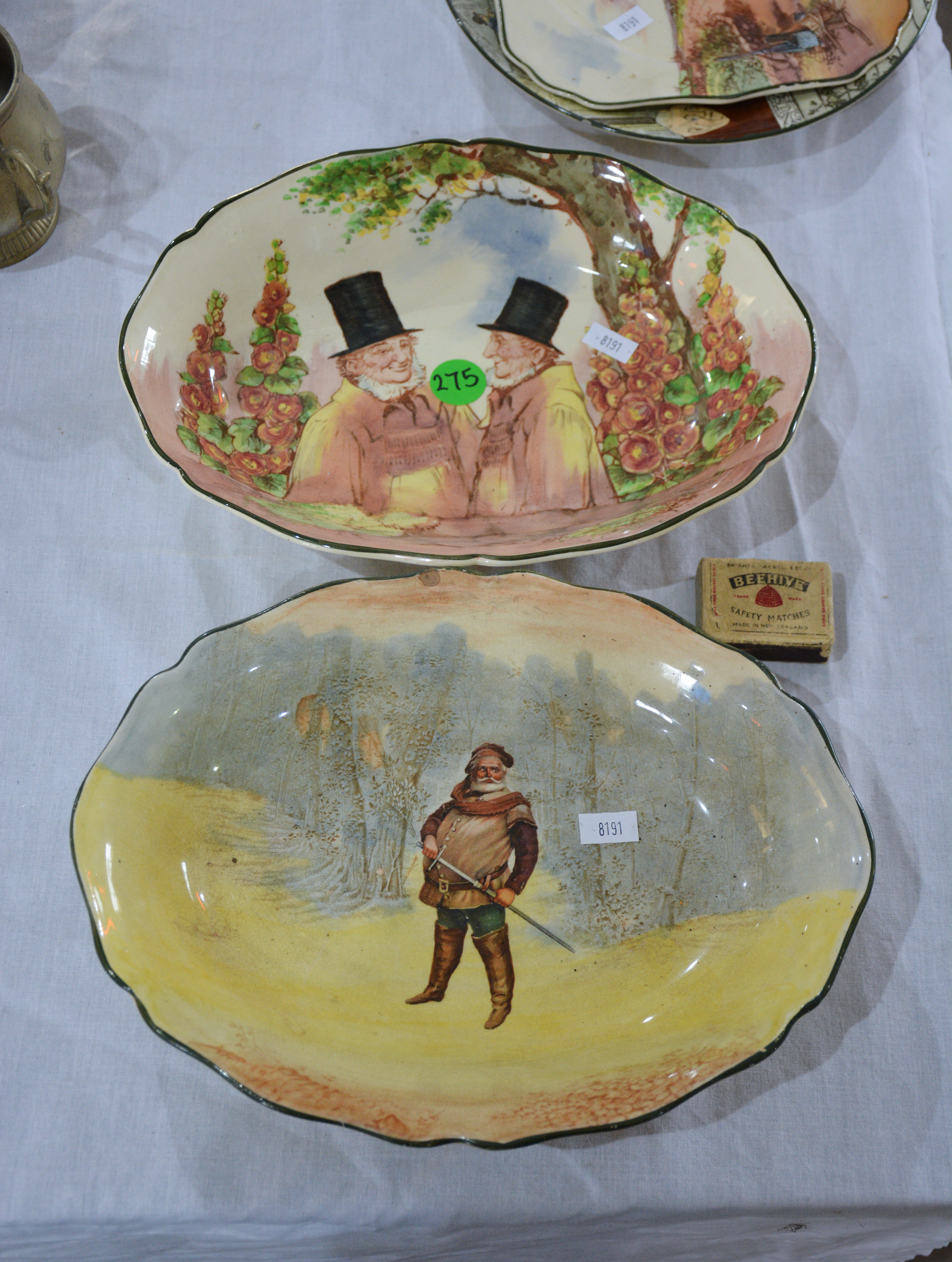 Royal Doulton Falstaff and Zunday Zmocks Dishes — sold at auction in New Zealand for $10