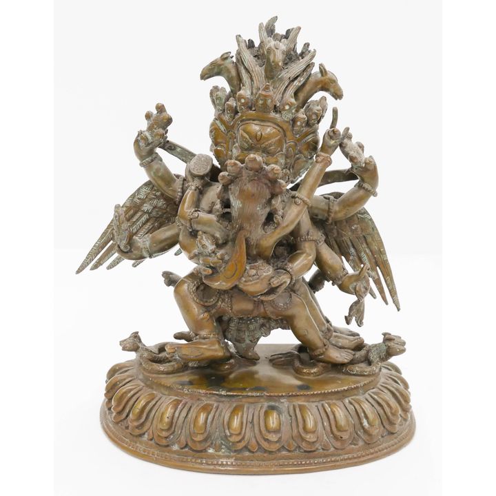 Tibetan 19th Cent. Bronze Hayagriva with Yab-Yum