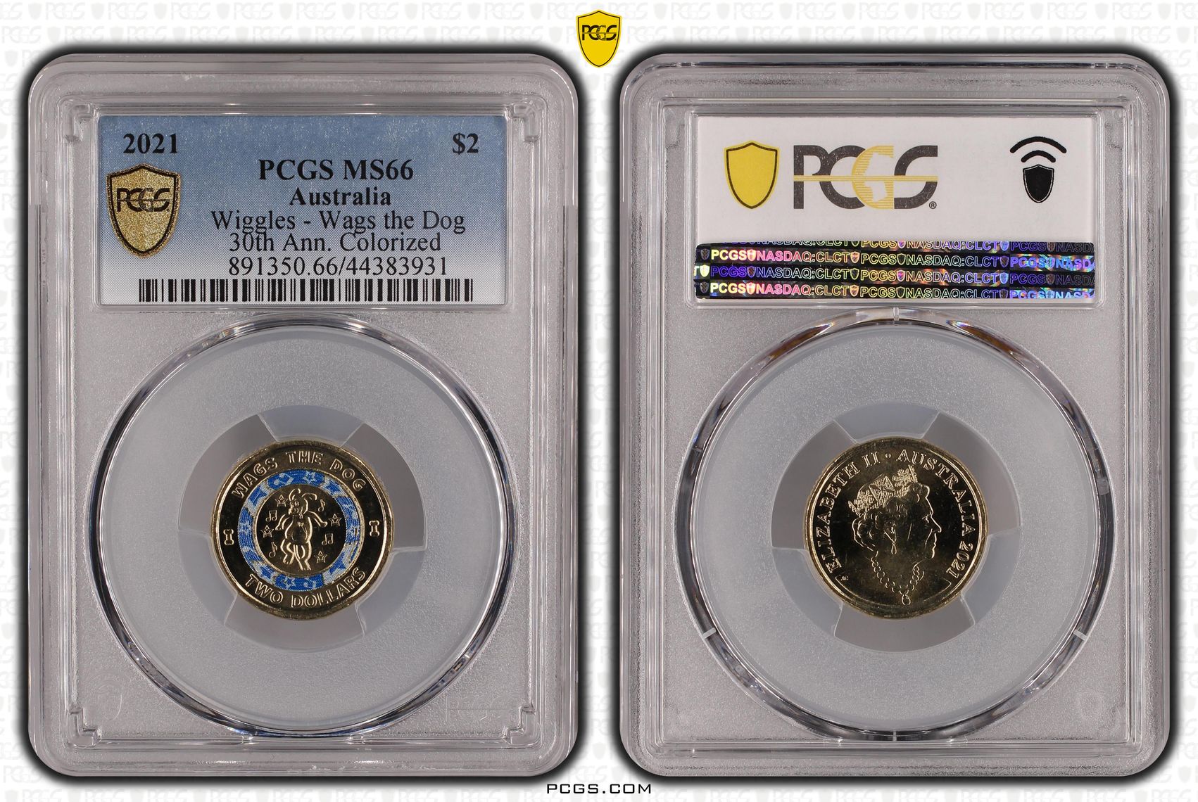 Wiggles - Wags the Dog, Two Dollar, 2021, PCGS MS66