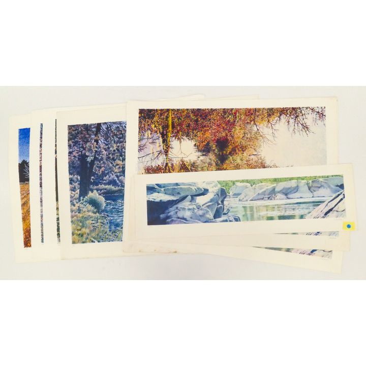 9pc Mike Pease Assorted Nature & Cabin Scene Prints & Test Prints