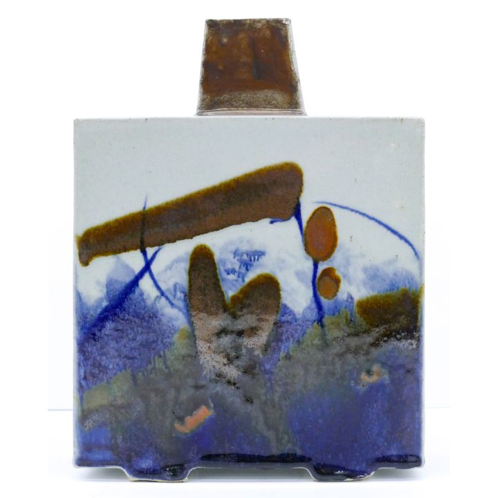 Gerald Newcomb Slab Built Studio Pottery Vase 11.5''