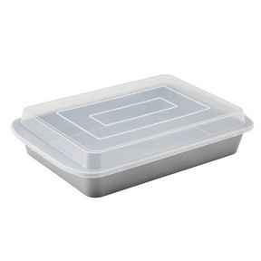 FARBERWARE INSULATED 9"X13" COVERED RECTANGULAR CAKE PAN: ALUMINIZED STEEL BAKEWARE WITH LID, DISHWASHER-SAFE