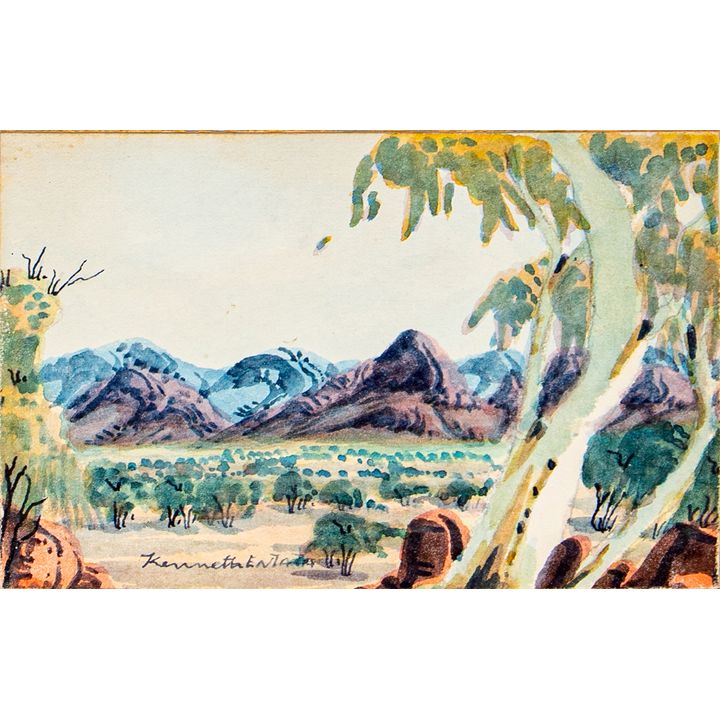 Kenneth Entata (1932-1982), Untitled (Ghost Gum Landscape),
