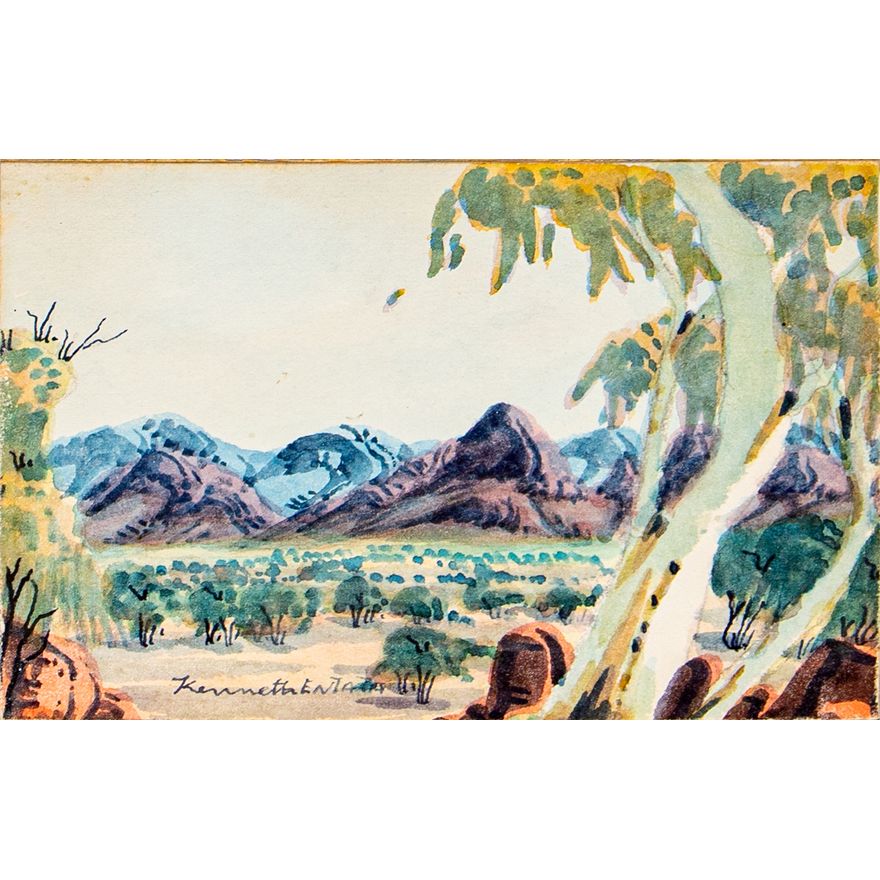 Kenneth Entata (1932-1982), Untitled (Ghost Gum Landscape),