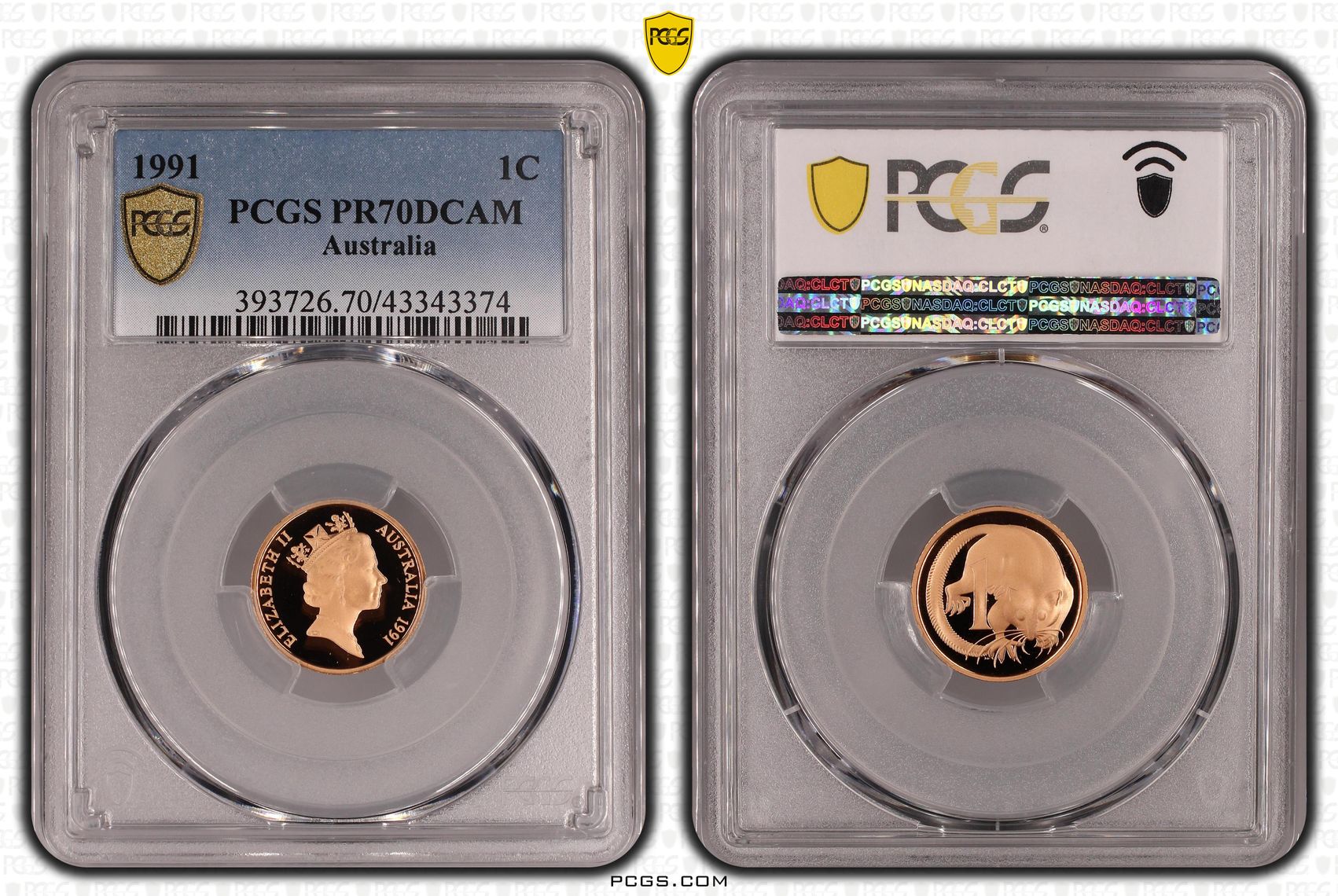 1991 Australia One Cent, 1c PCGS - PR70DCAM POP 52/0 -374