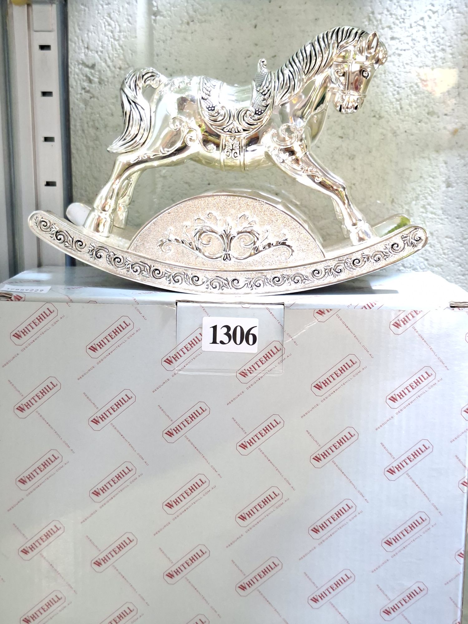 1306 · WHITE ROCKING HORSE