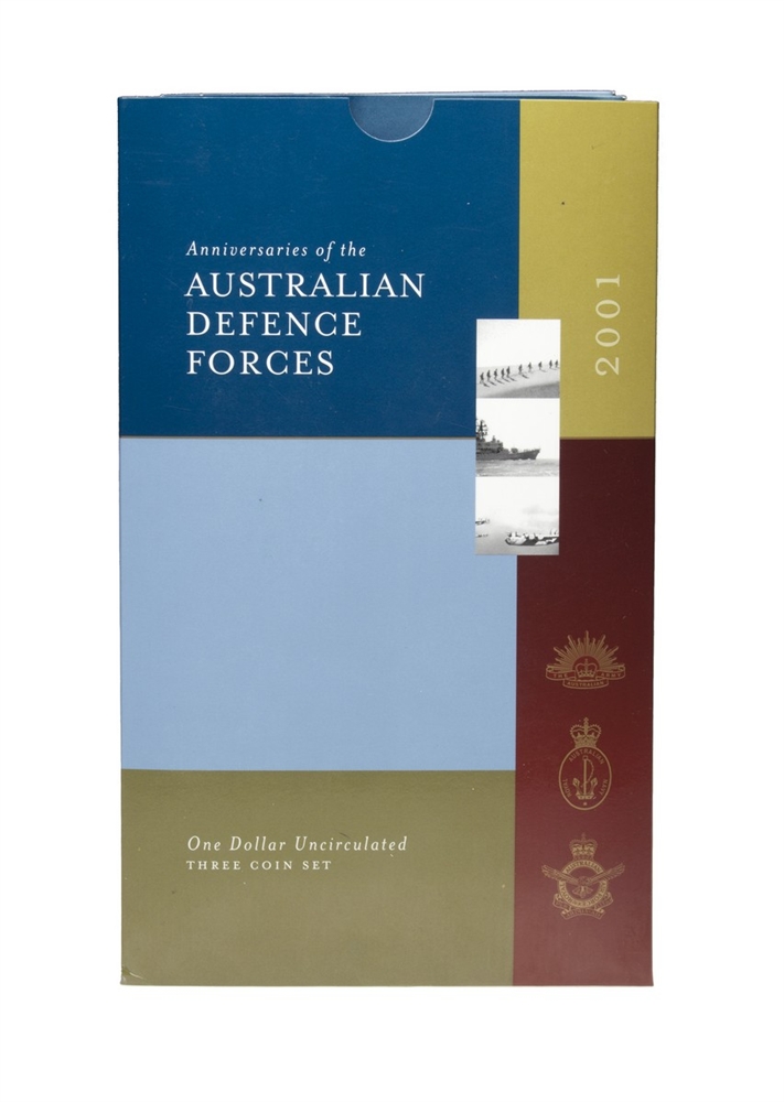 2001 RAM 3x $1 Australian Defence Forces 3 Uncirculated Coin Set- Folder