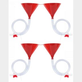 (4) BEER BONG FUNNEL WITH VALVE DRINKING GAME 2FT
