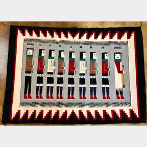 Yei Pictorial Navajo Textile By Anna Gray