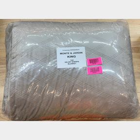 MONTE & JARDIN KING TAN VELVET SHERPA BLANKET