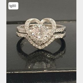 STERLING SILVER RING WITH CUBICS - TWINSET - SIZE M