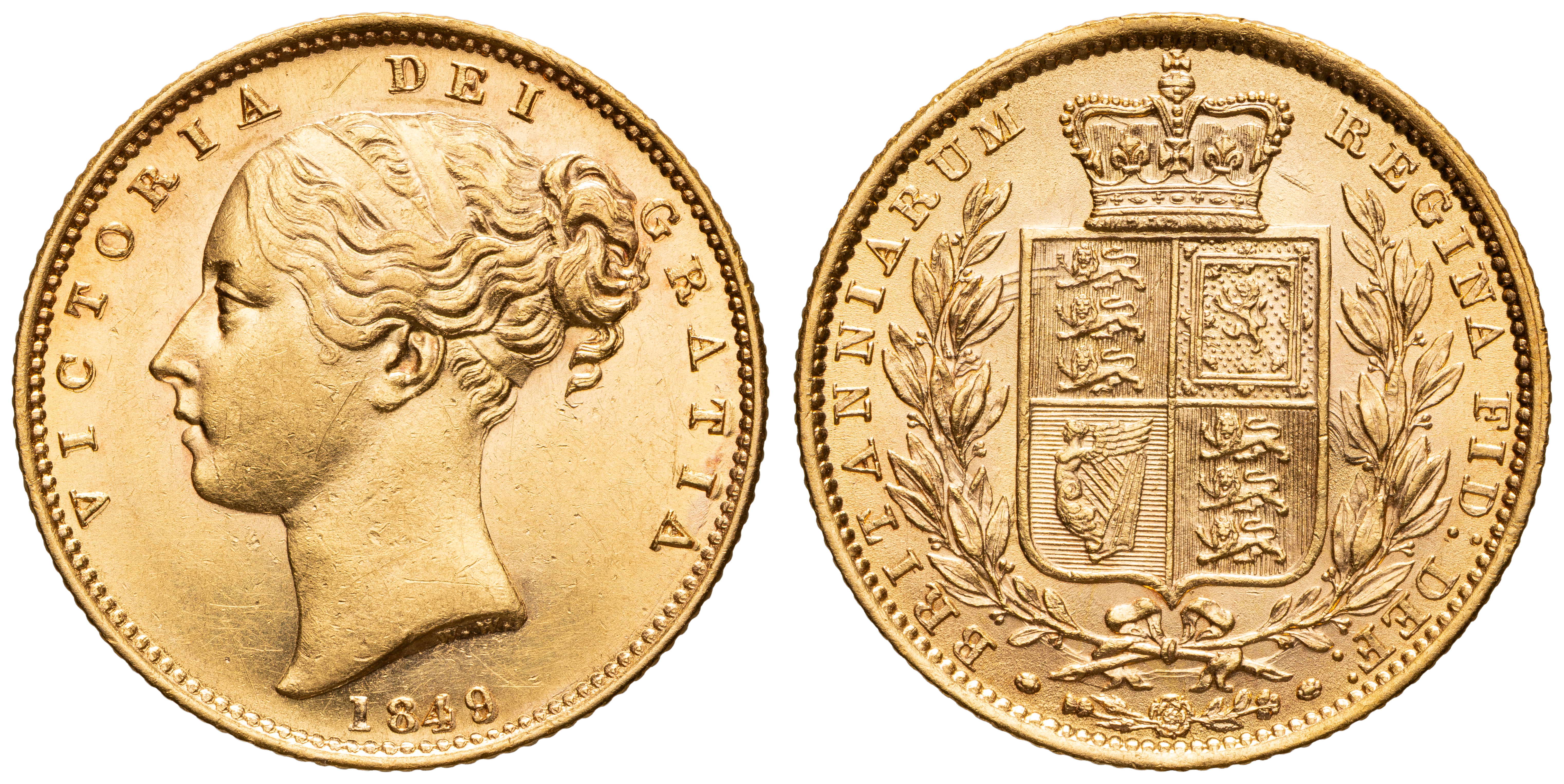 Great Britain, Victoria, Sovereign, 1849, aUNC