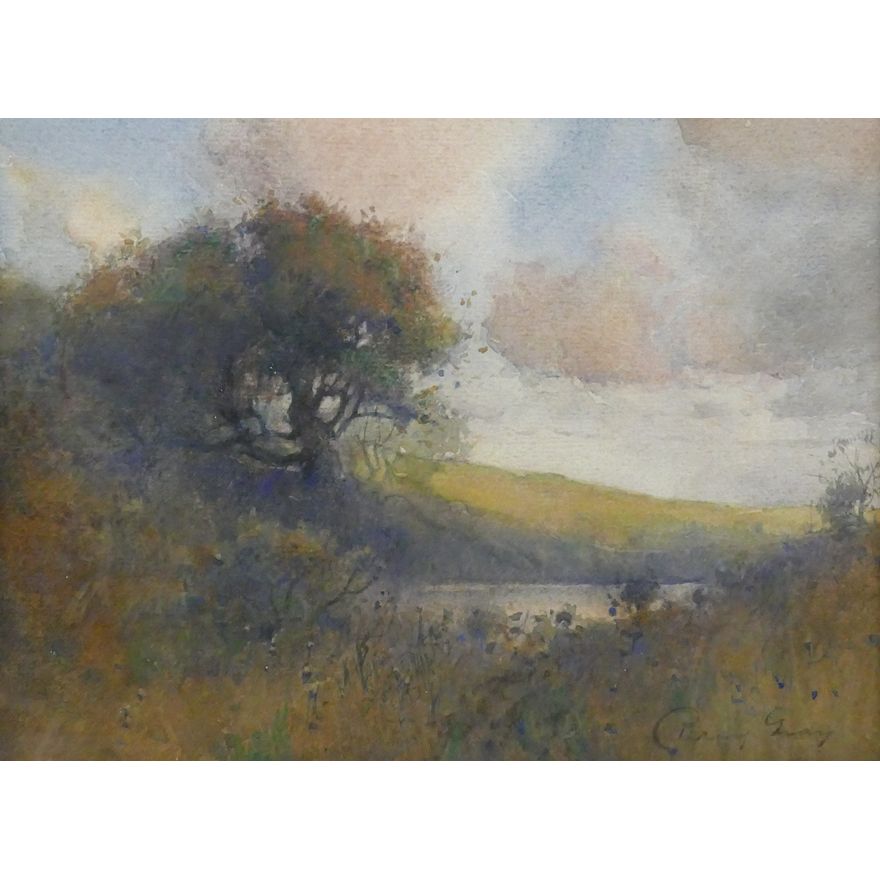 Percy Gray ''Oaks by the Lake'' Watercolor