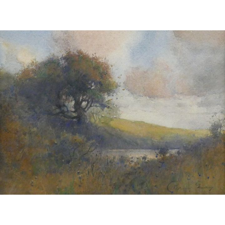 Percy Gray ''Oaks by the Lake'' Watercolor