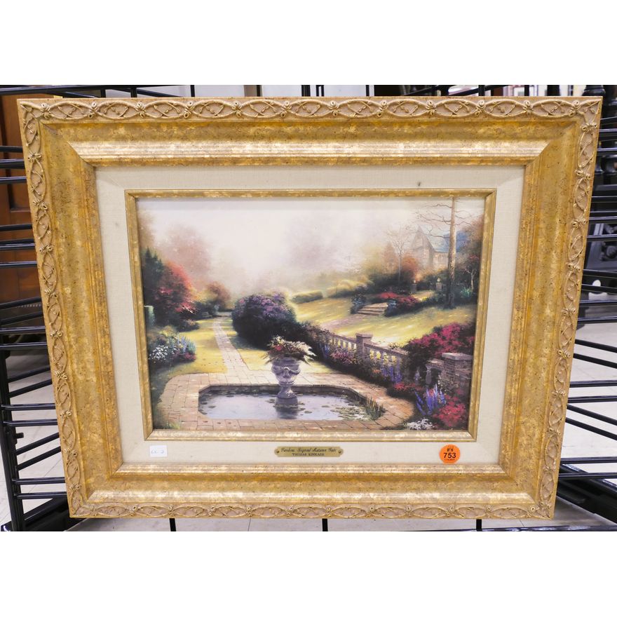 Thomas Kinkade 'Gardens Beyond Autumns Gate' Giclee on Canvas Framed- 15x18''