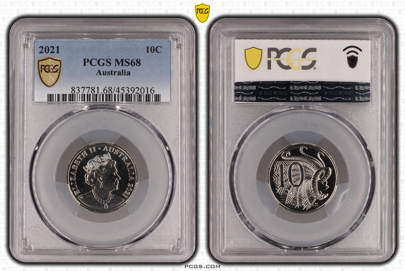 2021 Australia Ten Cent, 10c PCGS - MS68 -016