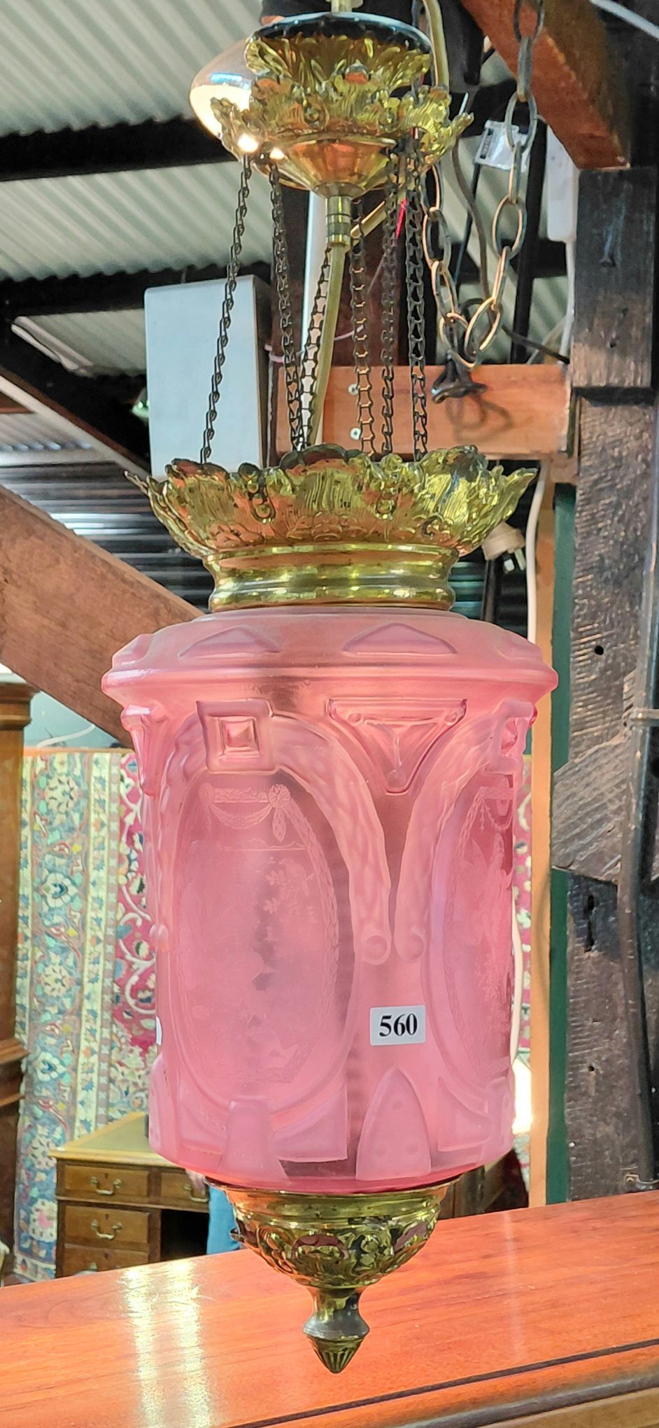 A Cranberry Glass Lantern