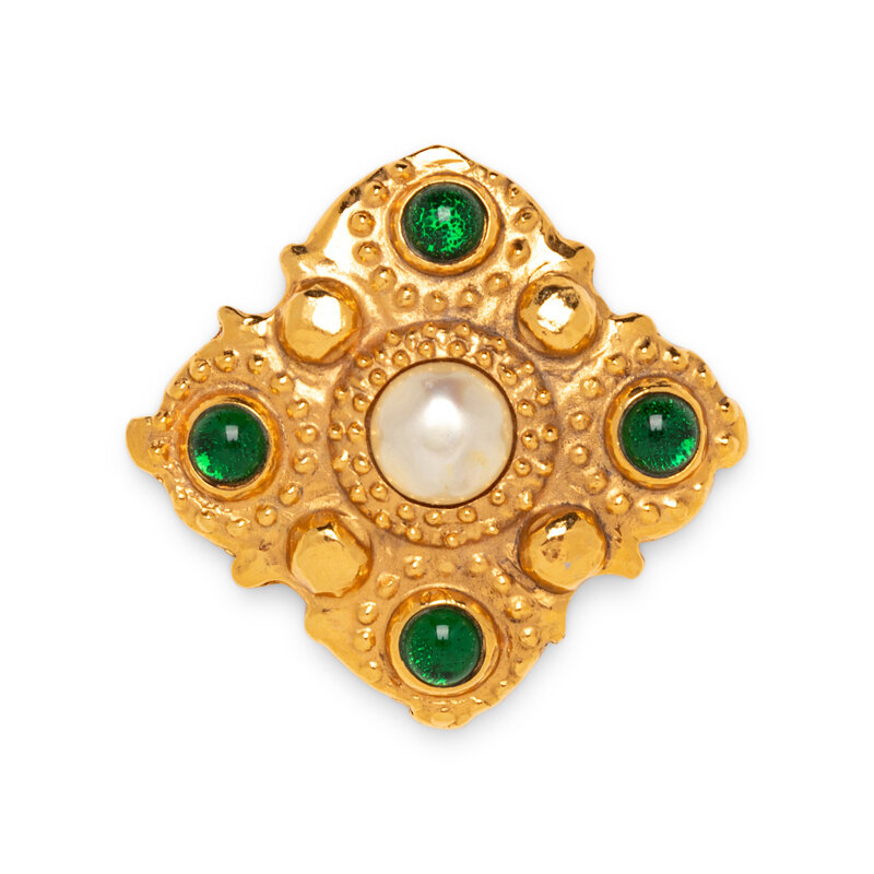 Chanel, Square Inlaid Brooch