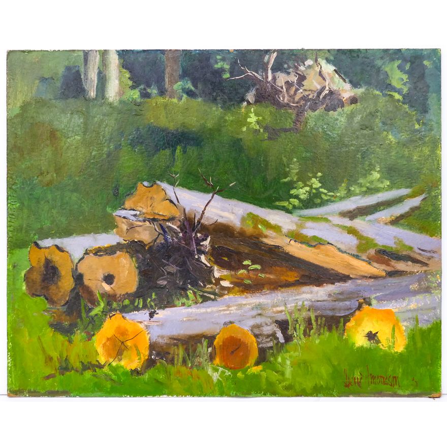 Gene Amondson ''Log Pile'' Oil on Masonite 16''x20''