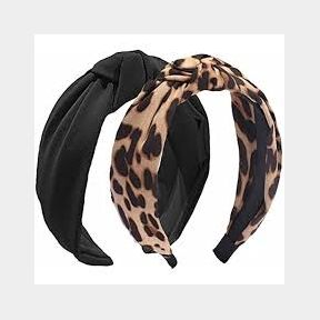 Animal Print Ruched Headband Set in Shades of Brown-2pcs - animal print and plain in shades of brown-51730/212 B1 (S1)