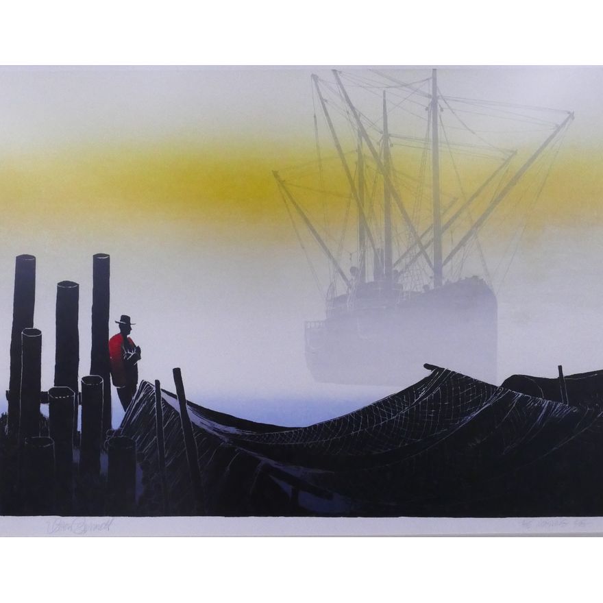 Elton Bennett (1910-1974, WA) 'The Morning Fog' Pencil Signed Serigraph Framed- 26x32''