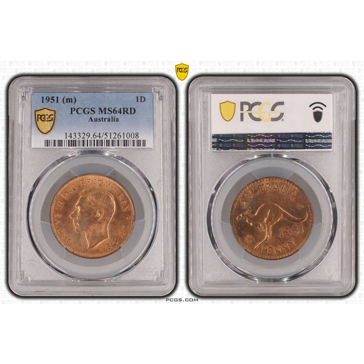 One Penny, 1951, PCGS MS64RD
