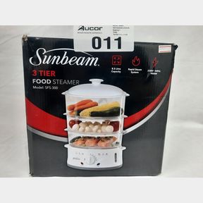 SUNBEAM - 3 TIER FOOD STEAMER WITH 60 MINUTE TIMER - WHITE - SFS-300 -