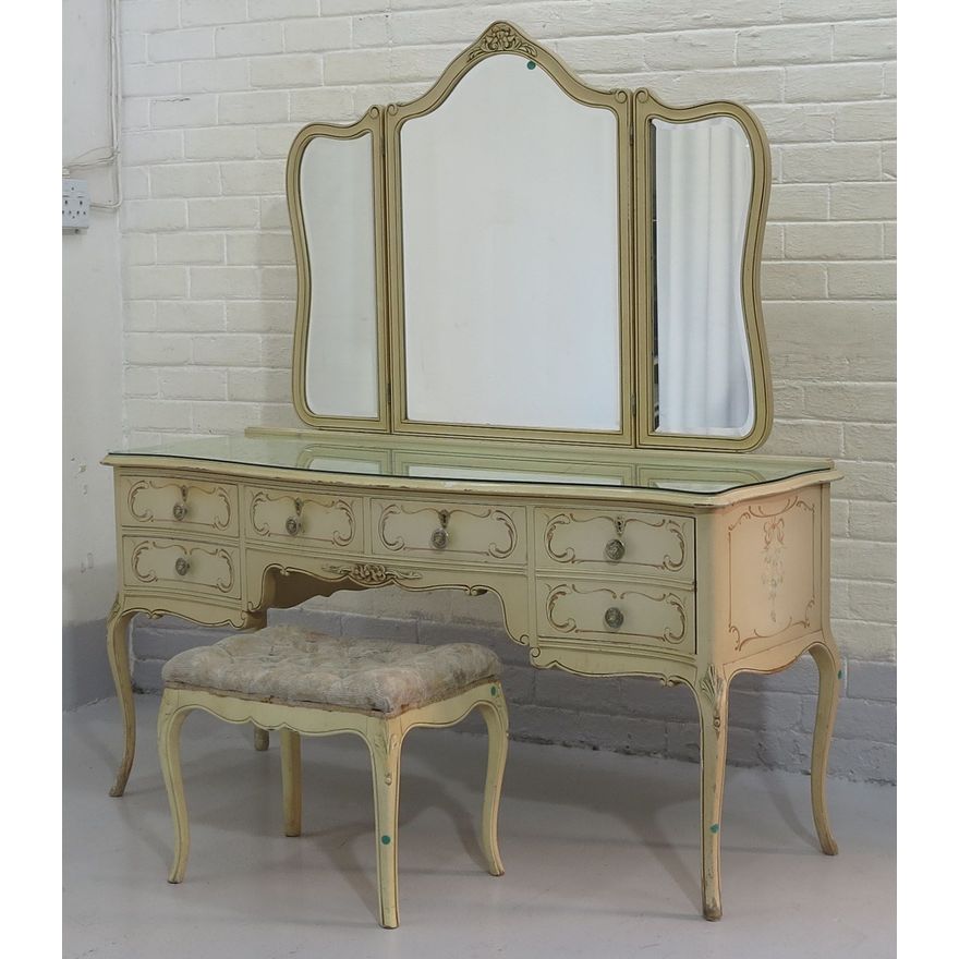 DUCOED DRESSING TABLE AND STOOL