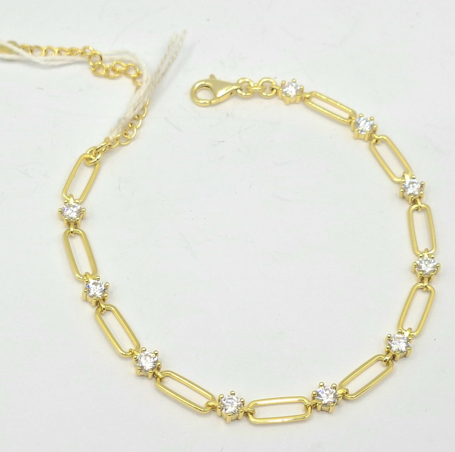 1147 · 925 SILVER GILT MOISANITE SET TENNIS BRACELET