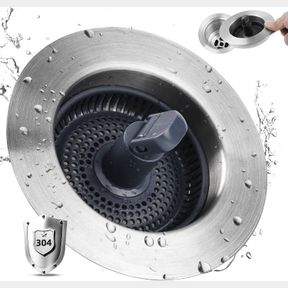 4.25*1.38 IN UPGRADED STAINLESS STEEL KITCHEN SINK DRAIN STOPPER STRAINER, 3-IN-1 POP UP SINK STOPPER, CLOG-FREE MESH SINK DRAIN S
