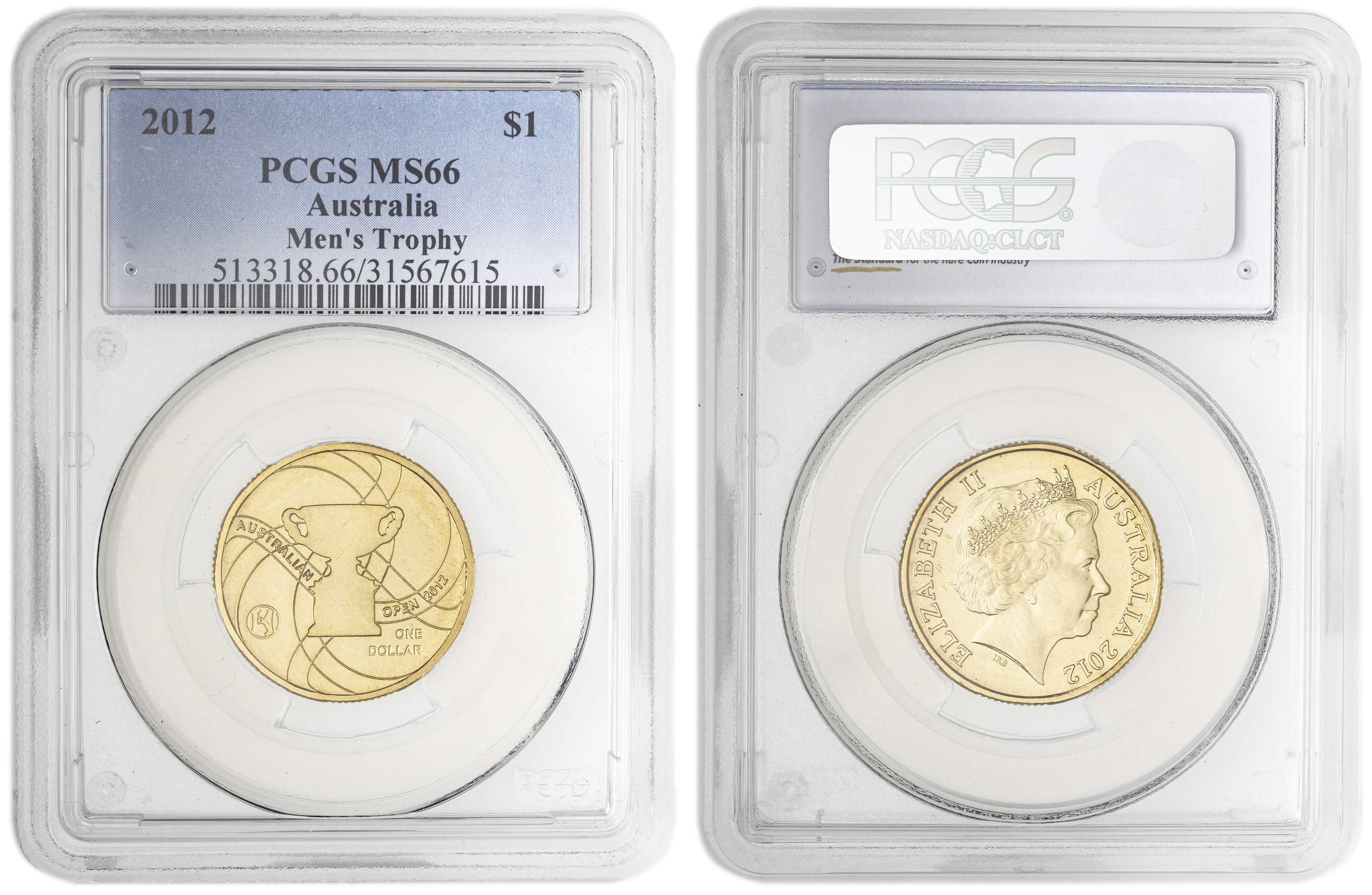 Men's Trophy , One Dollar, 2012, PCGS MS66