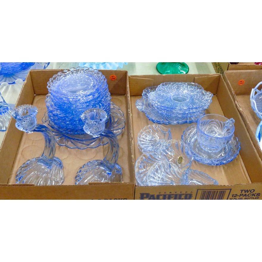 2 Boxes Cambridge Blue Caprice Glass 30pc