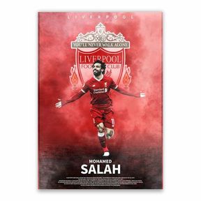 Liverpool FC MO Salah Poster With Black Frame |