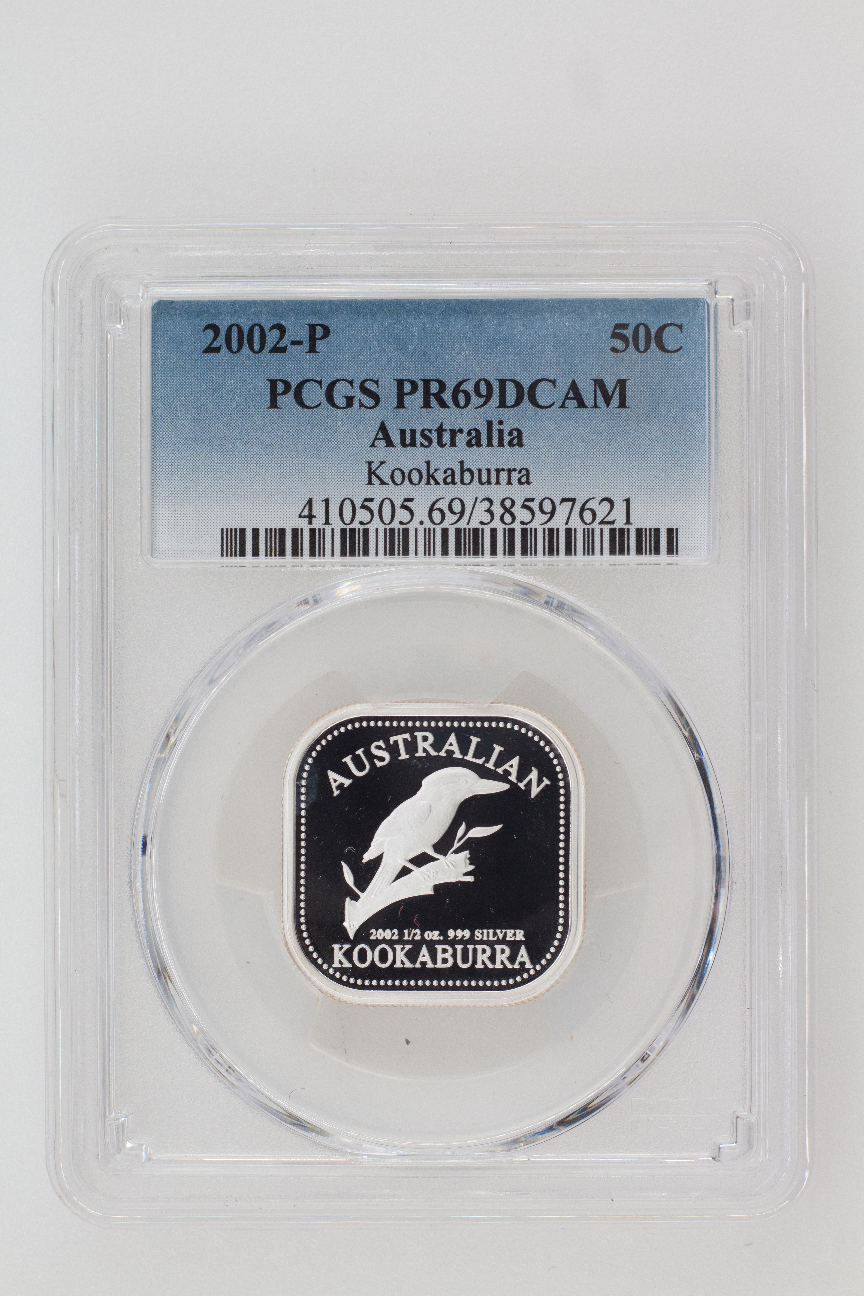 2002-P Australia Fifty Cent, 50c Silver Kookaburra PCGS - PR69DCAM -621