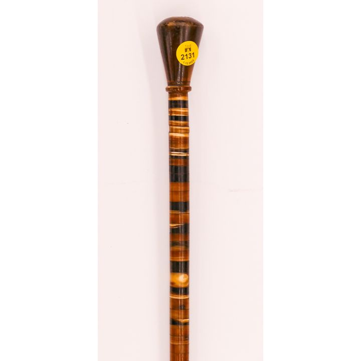 Antique Banded Horn Walking Stick- 34''