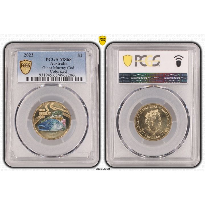 Giant Murray Cod, One Dollar, 2023, PCGS MS68