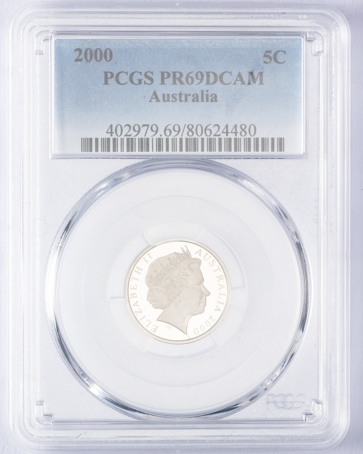Elizabeth II, Five Cent, 2000, PCGS PR69DCAM