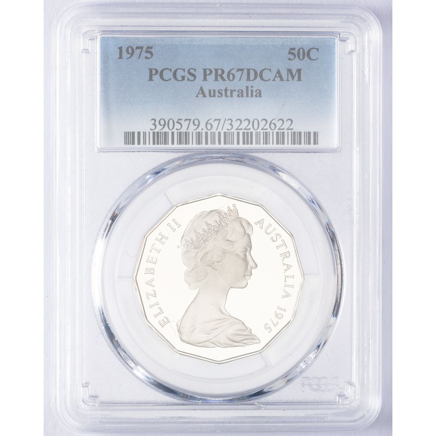 Elizabeth II, Fifty Cent, 1975, PCGS PR67DCAM