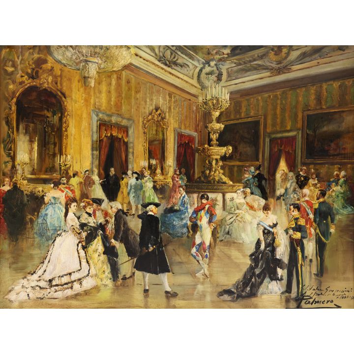 Alfredo Palmero de Gregorio ''The Royal Ball, Madrid" Oil